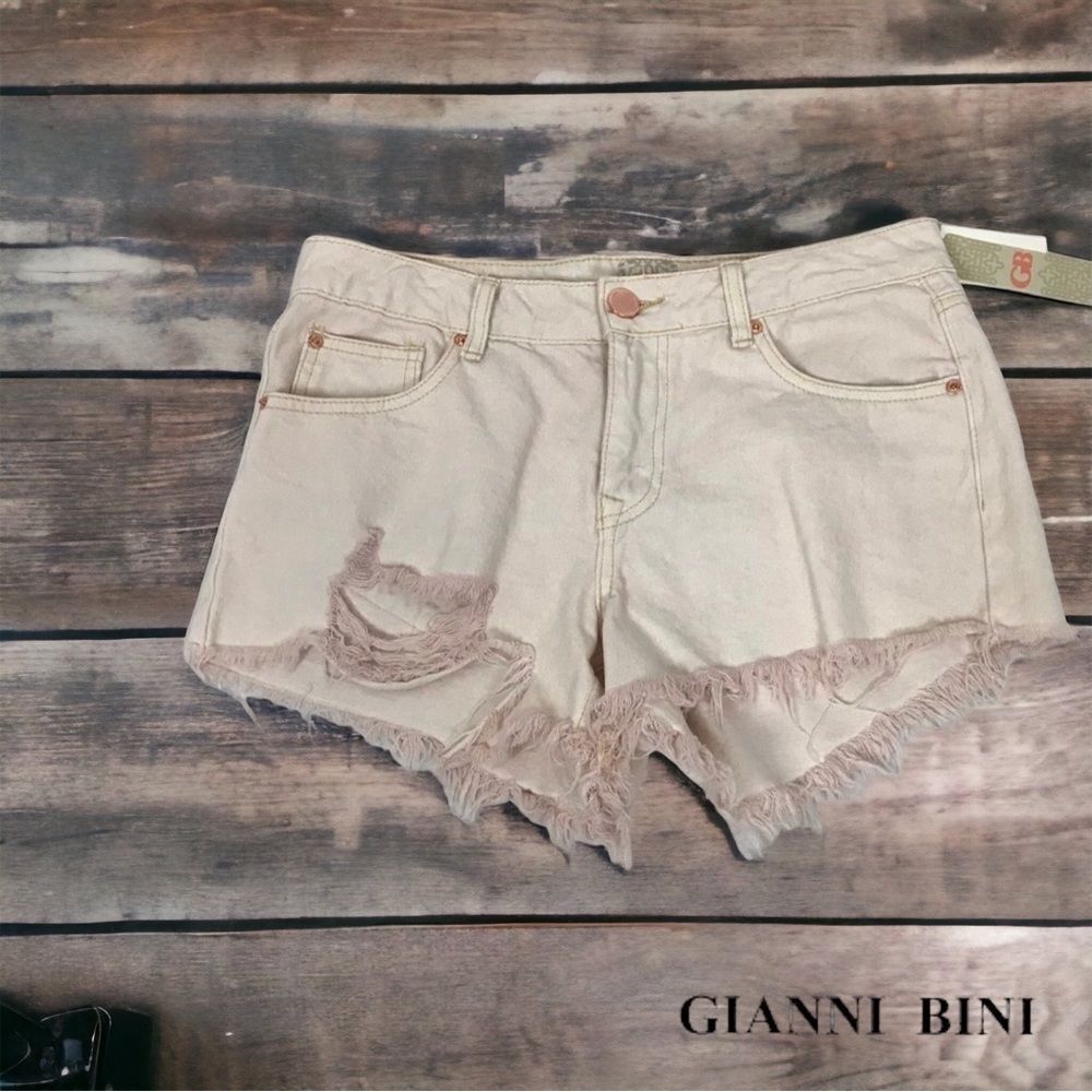 70% OFF Pink Tint W/ Rose Gold Denim Shorts